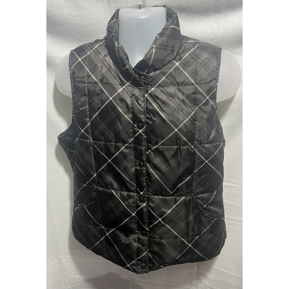 IZOD Woman's Quilted Puffer Vest - Black - SIZE: Large